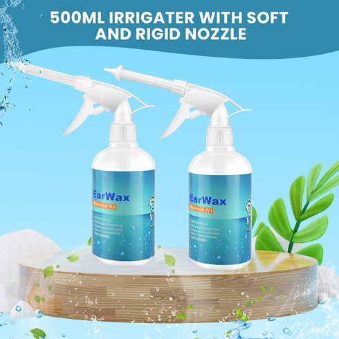 HD Visible Battery Powered Ear Wax Removal Kit, IP67 1080P Camera 6 LED Lights, Ear Irrigation Flushing System with Basin, WIFI Connection Mobile ...