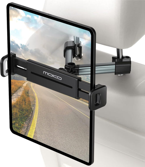 MoKo Tablet Headrest Holder,Adjustable Car Headrest Mount for Car BackSeat, Road Trip Essentials for 4"-12.9" Devices Fits with iPhone 15/Pro/Plus...