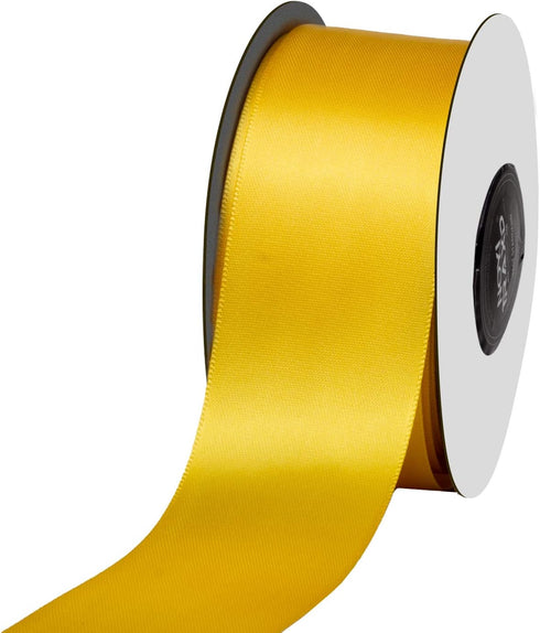 NOYI TRAXD 20 Yards Yellow Gold 1-1/2 inch Wide Double Faced Polyester Satin Ribbon for Craft,Wedding,Gift Wrapping,Bow Making & Other Projects...