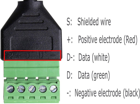 Poyiccot Micro USB Screw Terminal Block Connector, Micro USB Male to 5 Pin/Way Female Bolt Screw Shield terminals Pluggable Type Adapter Connector...