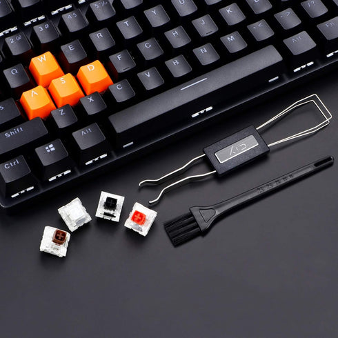 Keycap Puller Switch Puller Stainless Steel Keycap Removal Tool with 2 Pcs Keyboard Cleaning Brush for Mechanical Keyboard...
