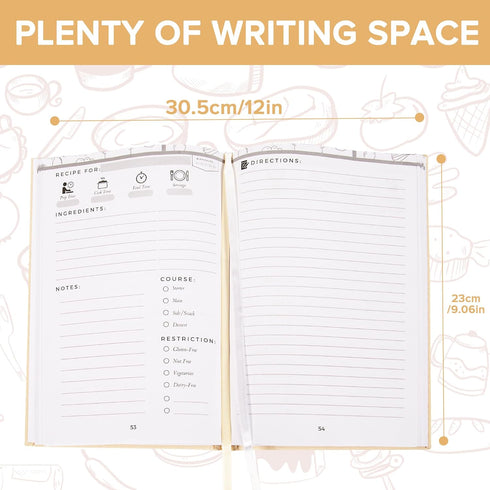 Elegant Hard Cover Recipe Journal – Blank Recipe Book for Personal Culinary Creations – Perfect Cookbook for Organizing and Writing Your Own Recip...