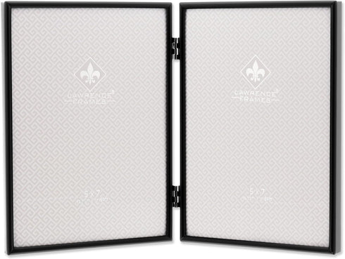 Lawrence Frames Metal Frame, Simply, Black, 5x7 Double...