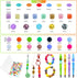 203 Pieces Silicone Bead Kit - DIY Focal Beads for Pens Making Bulk - Pen Beads for Beadable Pens & Keychains Making - Loose Round Beads Bulk for ...