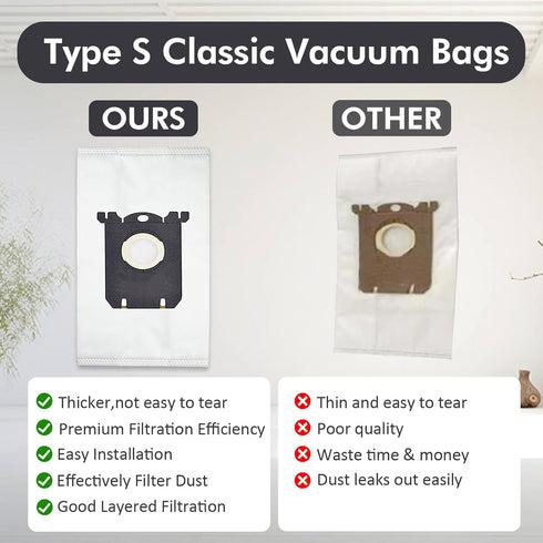 Replacement S Bag Compatible for Electrolux S-Bag Classic Vacuum EL200F EL8500 EL202G EL6985 EL6988 EL6989 EL4100...
