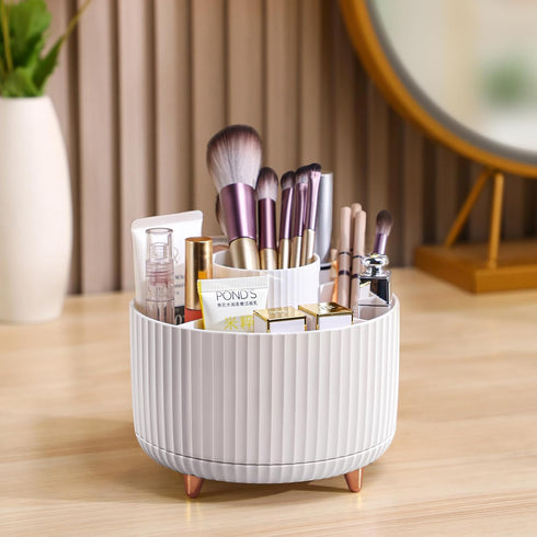 funest Makeup Brush Holder Organizer,360° Rotating Pencil Pen Holder Cup,Desk Accessories,5 Slot Make up Brushes Cup,for Storage Stand for Cosmeti...