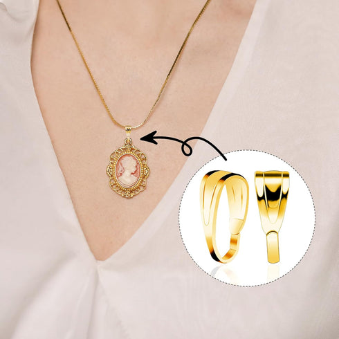 200 Pcs Pinch Bail for Jewelry Making, Pinch Bails for Pendants Necklace Pendant Clasps Connectors Pinch Clip for for Necklace Dangle Charm DIY Cr...