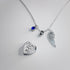 Heart Urn Necklace for Ashes with 12 Birthstones Cremation Jewelry and Angel Wing for Ashes with stary box and transparent PE cover - Our love is ...