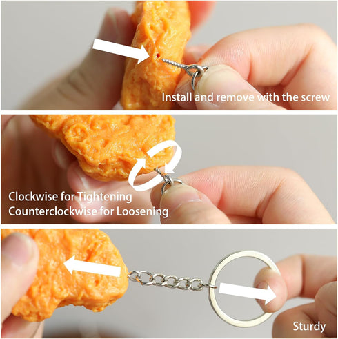 4pcs Fake Chicken Food Car Mirror Decor Hanging Funny Car Ornament Accessories Gag Gifts for Women Men...