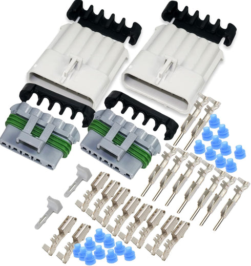 2-PACK, 30Amp (5-PIN) Metri-Pack Waterproof Connector Terminals and Seals 10-12 AWG...