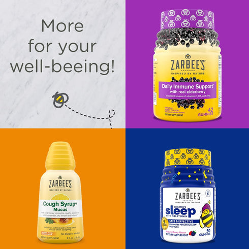 Zarbee's Melatonin Gummies 3mg Sleep Supplement to Promote Peaceful Sleep, Natural Mixed Fruit Flavor, Adults Gummy Age 12 Up, 60 Count...