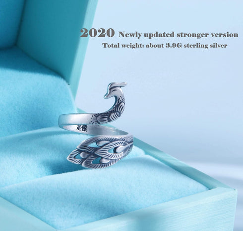Helen de Lete Vintage Phoenix Wonder Bird 925 Sterling Silver Adjutable Ring for Women...