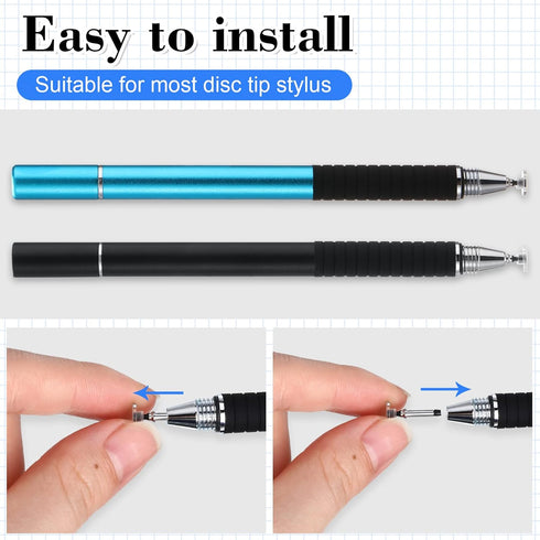 36 Pieces Stylus Pen Tips Replacement Tips Only High Precision Replaceable Stylus Pen Disc Tip Universal Round Shape Stylus Tips for Stylus Pens f...