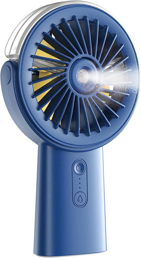 Otlonpe Misting Fan Portable Fan with Mist, 4000mAh Rechargeable Handheld Fan Battery Operated Power Bank, Water Spray Mister Hand Held Fan, Desk ...