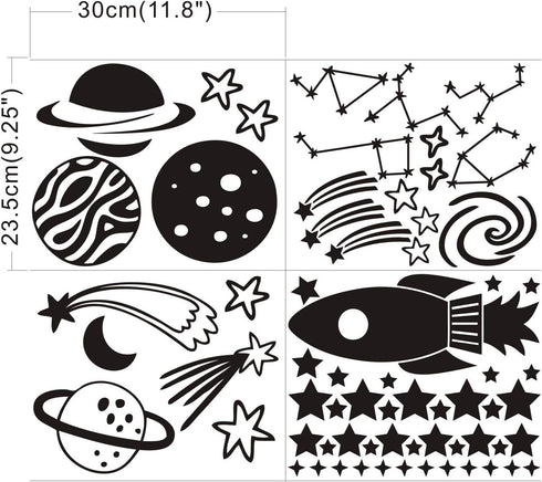 Outer Space Stars Plant Wall Decal Vinyl Astronaut Stickers Nursery Decor Gift for Kids Boy Girl Bedroom Art Home Decoration Mural Interior Design...