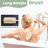 Body Scrubber with Soft and Stiff Natural Bristles, Dual-Sided Long Handle Shower Brush,Back Scrubber,Body Exfoliator for Bath or Dry Brush,Bath B...