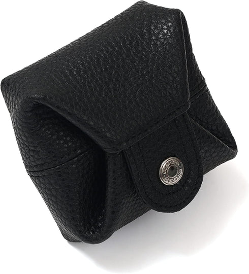 Cockatoo Genuine Leather Coin Pouch Change Holder, Mini Snap Pocket Wallet for Men Women (Black, Large)...