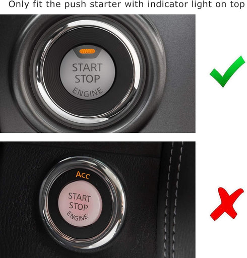iJDMTOY Gloss Red Real Carbon Fiber Keyless Engine Start/Stop Push Start Button Cover Compatible with Nissan Altima Maxima Pathfinder Titan Murano...