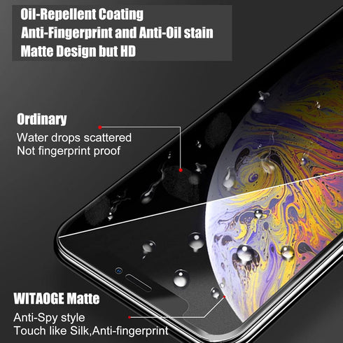 3 Pack Matte Privacy Screen Protectors for iPhone X/XS/11pro Tempered Glass Anti-Spy Tempered Glass 9H Anti-Glare Anti-Fingerprint Privacy Protect...