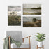 Field Landscape 3 Pieces Split Print Wall Art, Vintage Printed Country Landscape Painting, Oil Painting Mural Art, Nature Landscape Wall Art Print...