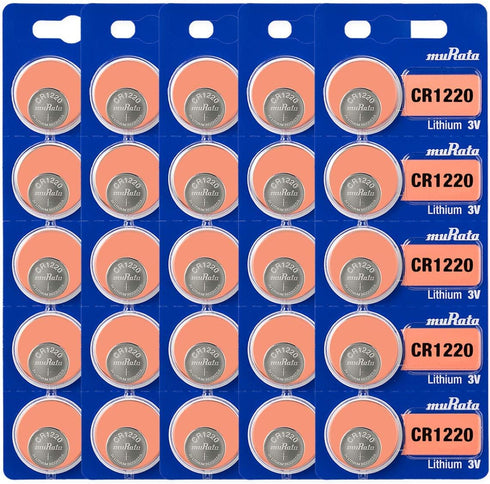 Murata CR1220 Battery DL1220 ECR1220 3V Lithium Coin Cell (25 Batteries)...