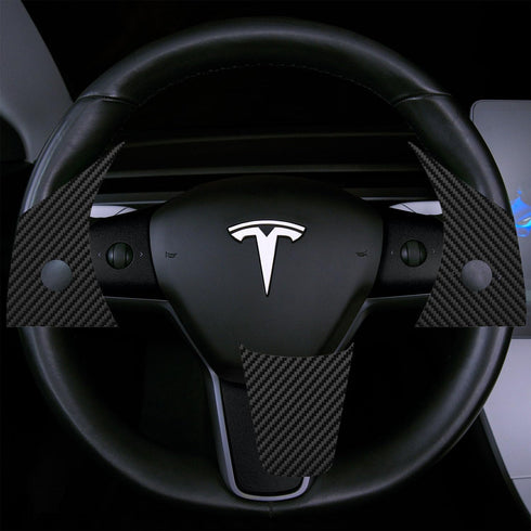Tesla Model 3 / Model Y Steering Wheel Wrap (Carbon Fiber)...