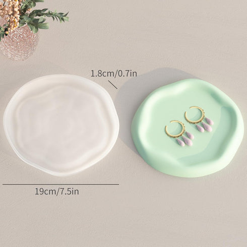 Tray Silicone Molds Large Resin Tray Molds Round Heart Flower Shape Plate Mold Irregular Organizer Casting Mold Epoxy Resin Moulds for Jewelry Sto...
