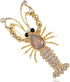 Alilang Vintage Inspired Golden Tone Shine Clear Crystal Opal Lobster Brooch Pin...
