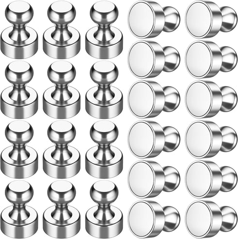 Grtard 24 Pack Fridge Magnets Magnetic Push Pins, Small Neodymium Magnets Refrigerator Magnets, Whiteboard Magnets, Map Magnets, Office Magnets, D...