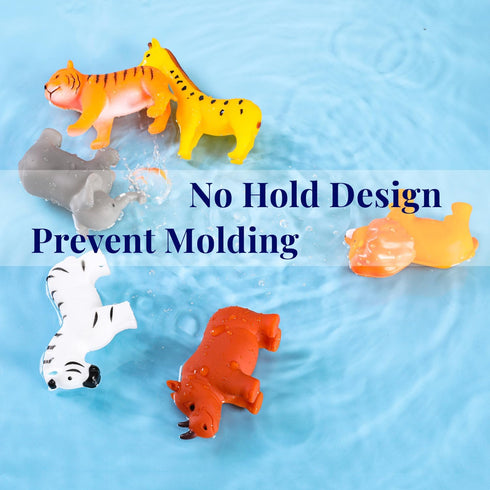 XY-WQ Bath Toys No Hole, for Infants 6-12& Toddlers 1-3, No Hole Bathtub Toys (Animal, 6 Pcs with Mesh Bag)...