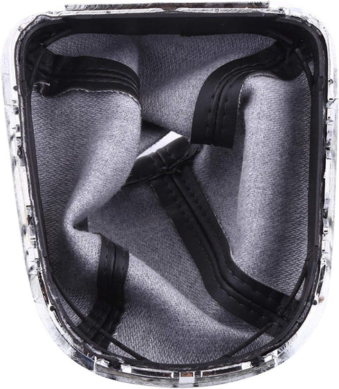 Gear Shift Stick Cover,Black with Chrome Frame PU Leather Car Gear Shift Knob Cover Gaiter Boot Replacement for Cruze 2008-2012...