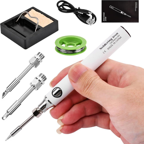 Cordless Soldering Iron Kit, USB Rechargeable Compact DIY Soldering Iron Kit with Solder Wire, Electric Soldering Gun Pen Kit for Home Appliance R...