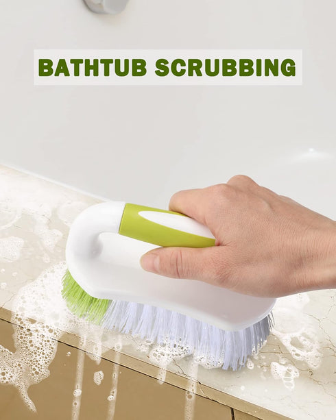 Scrub Brush, Heavy Duty Scrubbing Brushes for Cleaning with Comfortable Grip for Shower, Bathroom, Sink, Kitchen, Bathtub, Floor Cleaning, 3 Pcs...