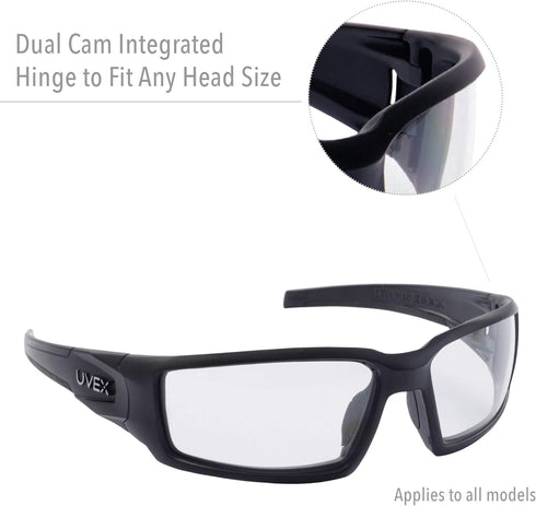 Uvex by Honeywell Hypershock Safety Glasses, Black Frame with Blue Mirror Lens & Anti-Scratch Hardcoat (S2945)...
