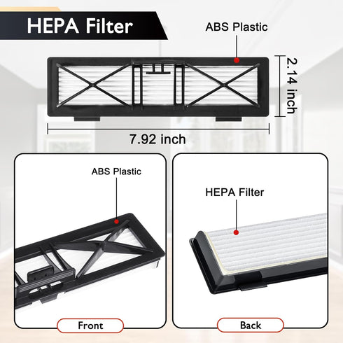 Replacement Parts for Neato Botvac D Series D3 D4 D5 D6 D7 D75 D80 D85 Robot Vacuum Cleaner Accessory Kit Including 1 Main Brushes, 3 Hepa Filters...