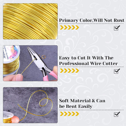 18 Gauge Jewelry Wire for Jewelry Making, Anezus Craft Wire Tarnish Resistant Copper Beading Wire for Jewelry Making Supplies and Crafting (18 Gau...