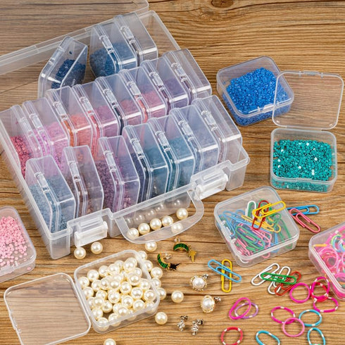 Bead Organizer Box, 24 Slots Diamond Painting Bead Storage Containers, Diamond Painting Art Accessories Boxes Craft Bead Storage Box Organizer Bea...