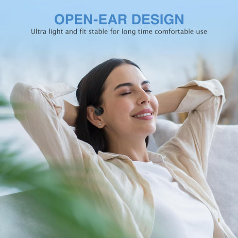 Bone Conduction Headphones Wireless Headphones Bluetooth 5.3 Open Ear Headphones 10H Playtime Sports Earphones with Mic, IPX6 Waterproof Headset f...