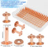 JUNESunShine 154Pcs Copper Rivets for Leather, 12 Smooth Leather Rivets without Pattern, Pure Copper Rivets and Burrs for Leather Work Jeans Jacke...