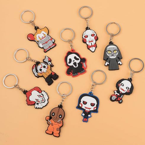 20pcs Horror Keychain, Silicone Keyring Key Chain, Key Accessories for Kid Boy Girl Party Favors Gift...