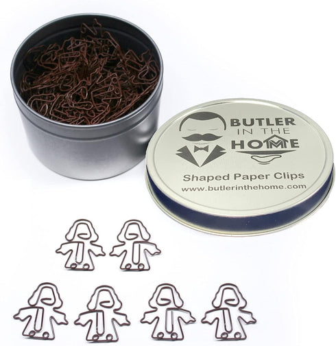 Jesus Christ Shaped Paper Clips Great for Paper Clip Collectors or Religious Gift - Comes in Round Tin with Lid and Gift Box (100 Count Brown)...