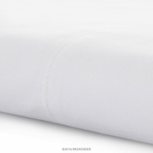 Weekender 200 Thread Count Hotel Pillowcases-Set of 2-Cotton Rich Blend-White-King, 2...