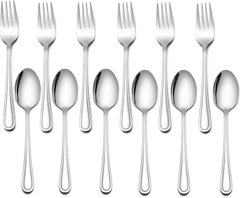 LIANYU 16-Piece Kids Childrens Silverware Set, Include 8 Kids Spoons and 8 Kids Forks, Stainless Steel Toddler Utensils Flatware Set, Child Cutler...