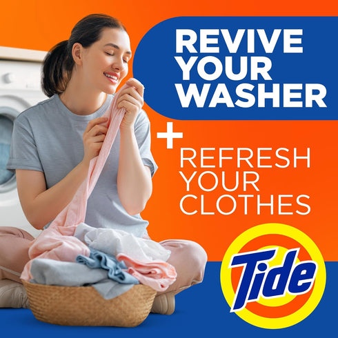 Washing Machine Cleaner by Tide, Washer Machine Cleaner with Oxi for Front and Top Loader Washer Machines, Deep Cleaning Odor Eliminator, 3 Month ...