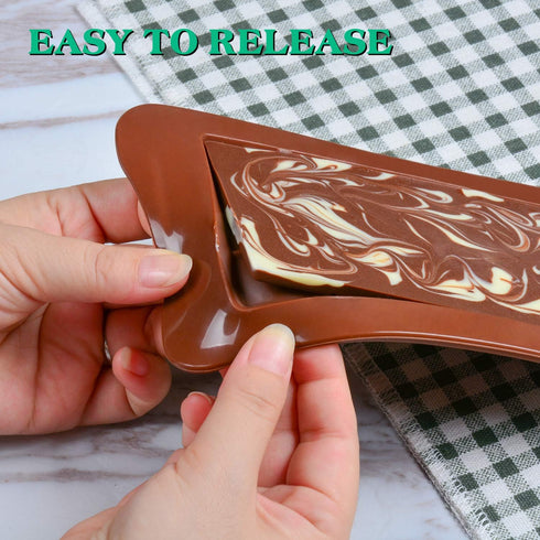 Chocolate Bar Mold Silicone - Candy Bar Molds for Chocolate Break-Apart Silicone Chocolate Molds Protein and Engery Bar Silicone Molds Pack of 4...