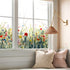 Autumn Floral Window Decals, Transparent Stained Window Sticker, Non Adhesive Double-Sided Glass Door Covering Film for Home Decorative, Thistle...
