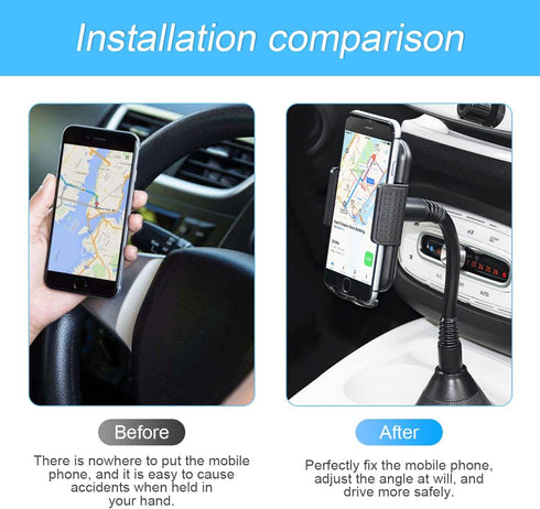 Cup Holder Phone Mount for Car, Upgraded Rotatable Phone Holder, Compatible with iPhone11/11pro/pro max/12/12 pro, Samsung Galaxy, Car Accessories...