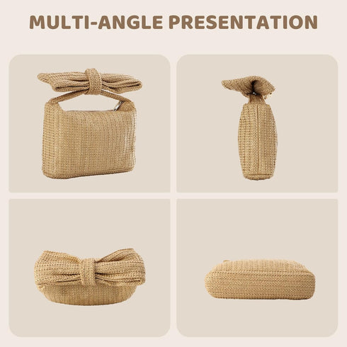 Straw Bow Purse Clutch Bag,Summer Beach Handbags for Women 2024 Vacation...