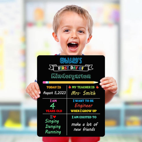 First and Last Day of School Board Double Sided Back to School Sign First Day of School Chalkboard for Kids Boys Girls 1st Day of Preschool Pre-K ...