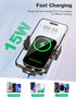 Wireless Car Charger, Auto Clamping Car Phone Holder Charger, 15W Fast Charging Phone Mount for Dash Windshield Vent for iPhone 15 14 13 12 11 Pro...